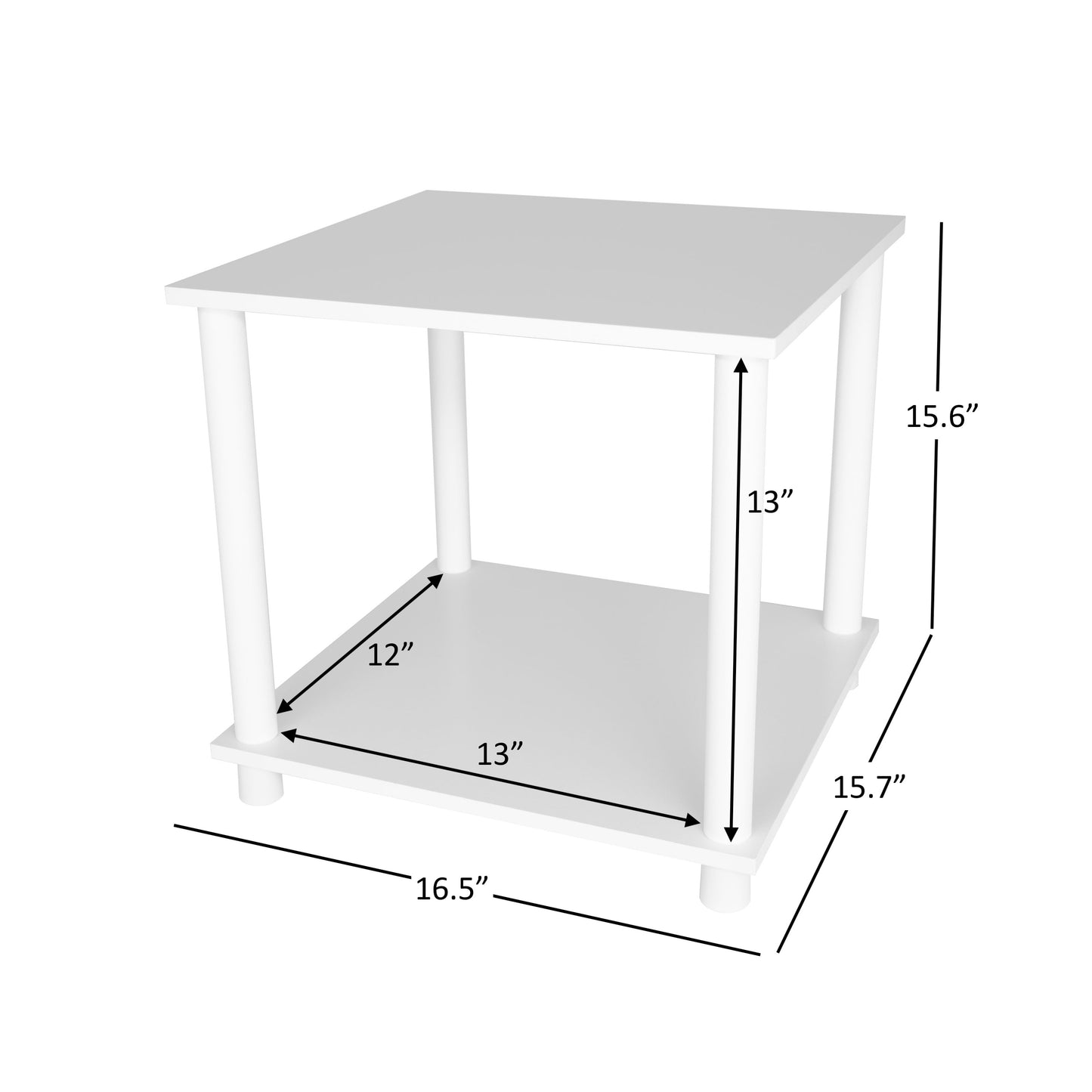 No Tools End Tables, White, Set of 2 table beside the sofa and the bed  (US Stock)