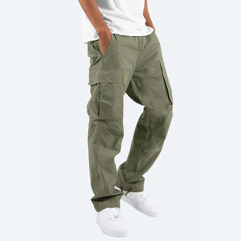 Men Cargo Pants Spring Summer Trousers Casual Pants Solid Color Trouser Male  Loose Sweatpant Streetwear Cotton