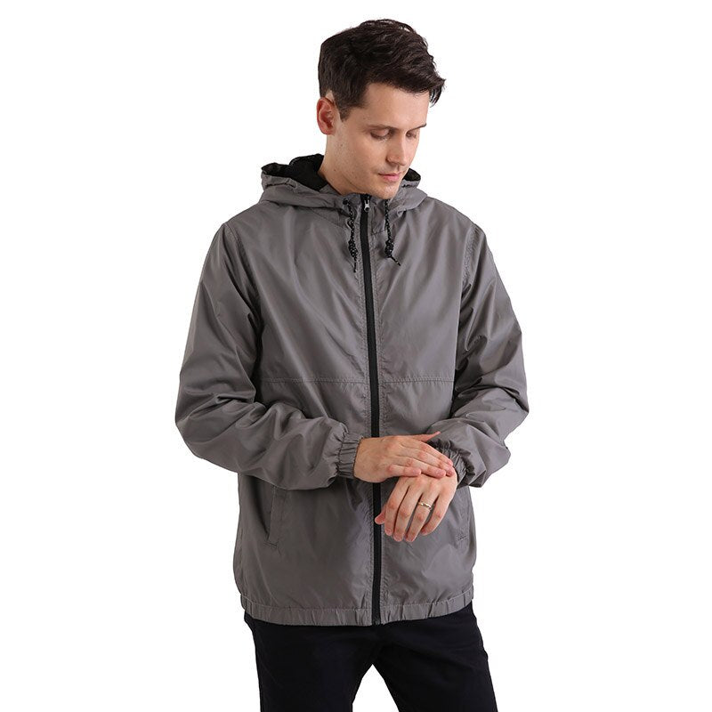 2023 Mens Waterproof Windbreaker Rain Jacket Autumn Spring Zipper Coat Lightweight Hooded Raincoat Casual Outdoor Jackets