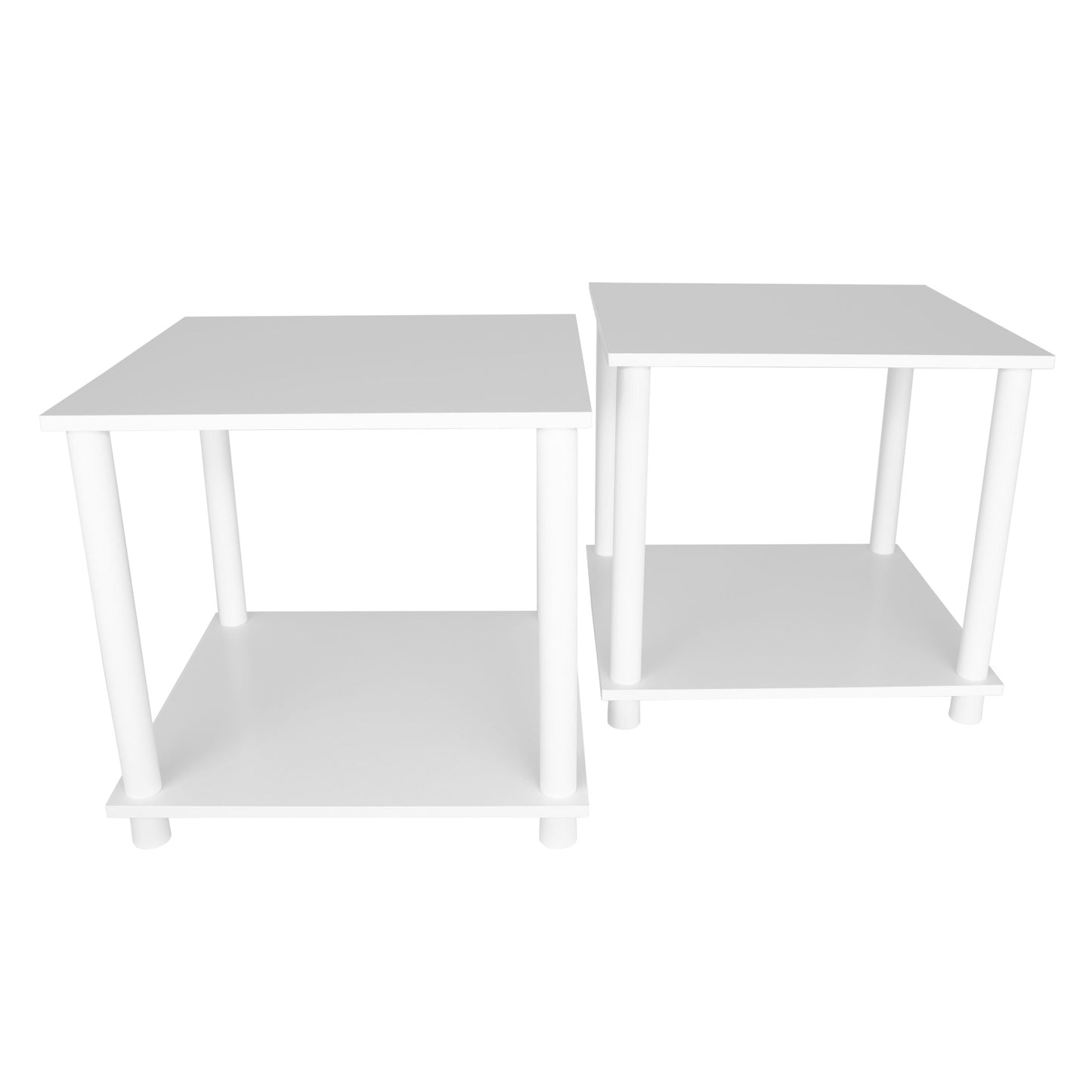 No Tools End Tables, White, Set of 2 table beside the sofa and the bed  (US Stock)