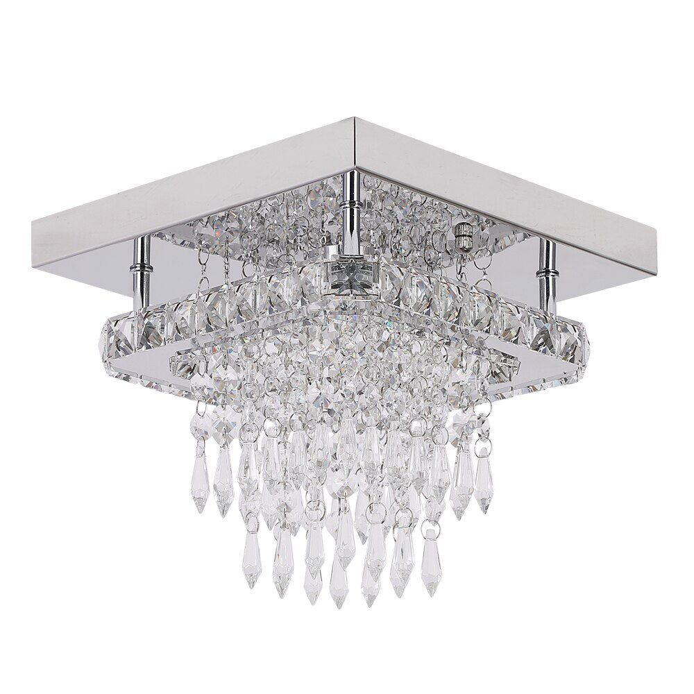 Crystal LED Ceiling Lamp K9 Living Room Stainless Steel Chandelier Luminaire For Hallway Aisle Plafon Lustres Lighting Fixtures