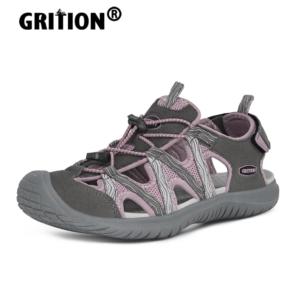 GRITION Women Outdoor Walking Sandals For Hiking Trekking Summer Ladies Sports Sandals Non-Slip