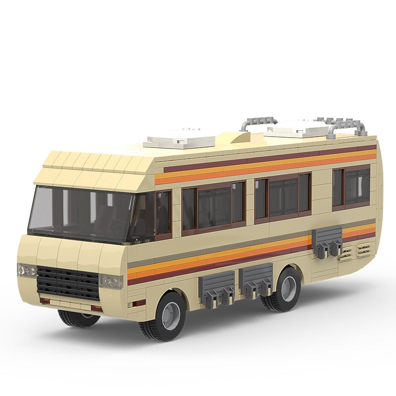 MOC Classic Movie Breaking Bad Car Building Blocks Kit Walter White Pinkman Cooking Lab RV Vehicle Model Toys For Children Gifts