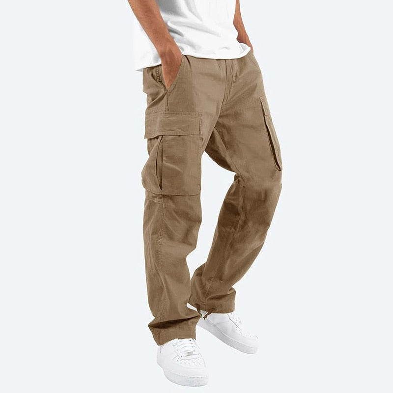 Men Cargo Pants Spring Summer Trousers Casual Pants Solid Color Trouser Male  Loose Sweatpant Streetwear Cotton