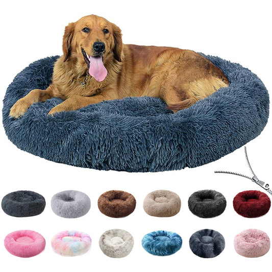 Round Dog Bed Cushion Soft Plush Cat Beds for Dog Cat