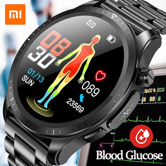 Xiaomi 2023 Blood Glucose Monitor Smart Watch Men Women ECG+PPG Body Temperature Blood Oxygen Heart Rate Health Sport Smartwatch