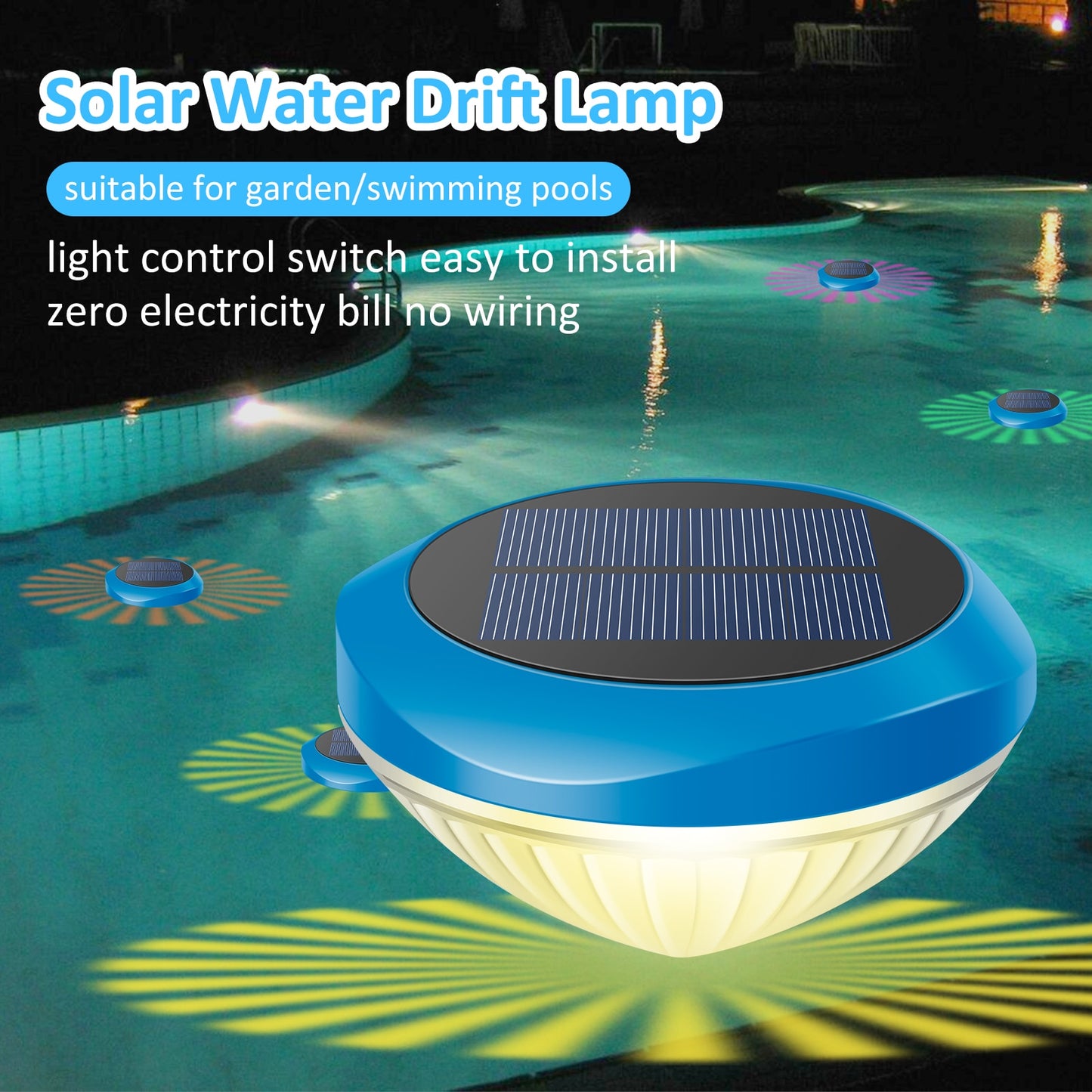 LED Floating Pool Light Underwater 16 Colors RGB Waterproof Swimming Pool Light Solar Night Lamp Submersible Lights For Garden