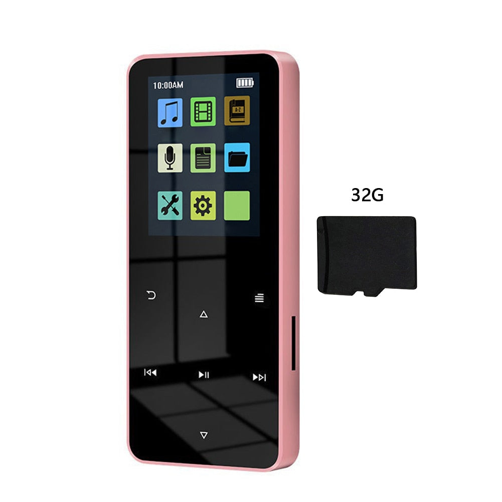 1.8 Inch Touch Screen MP3 MP4 Player HiFi Music Player Bluetooth 5.0 Supports Card E-book Portable Student Walkman with FM Radio