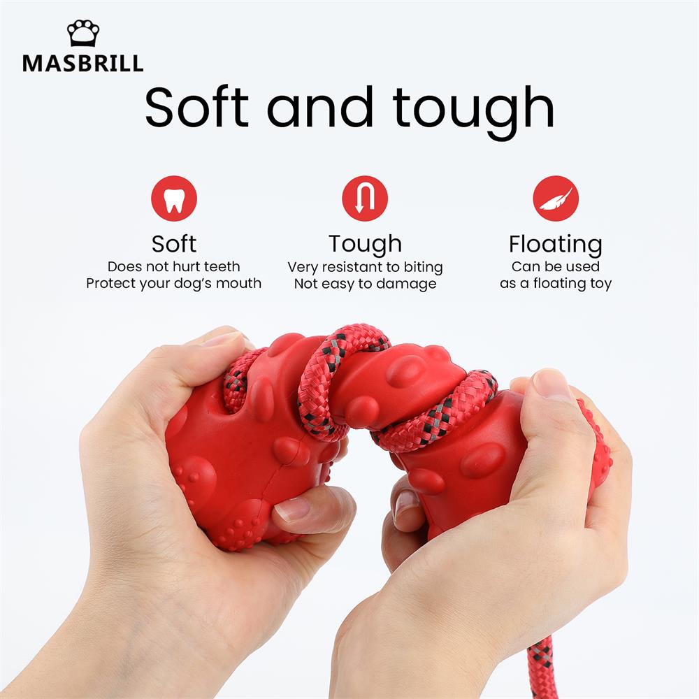 Interactive Rubber Dumbbell Chew Toy for Small to Large Dogs