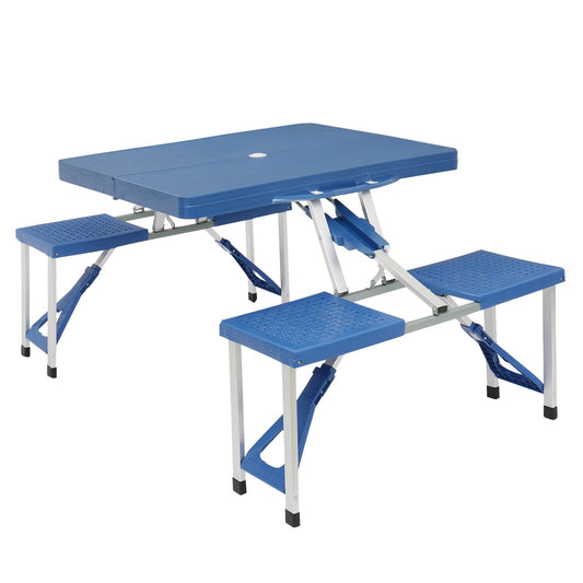 CampingTable Portable Siamese Folding Tables and Chairs Plastic Thickening Ideal for Camping Picnics