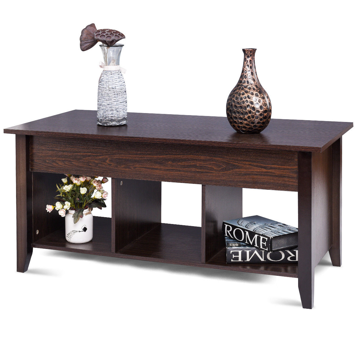 Giantex Lift Top Coffee Table with Hidden Compartment Storage Shelf Modern Wood Living Room Furniture