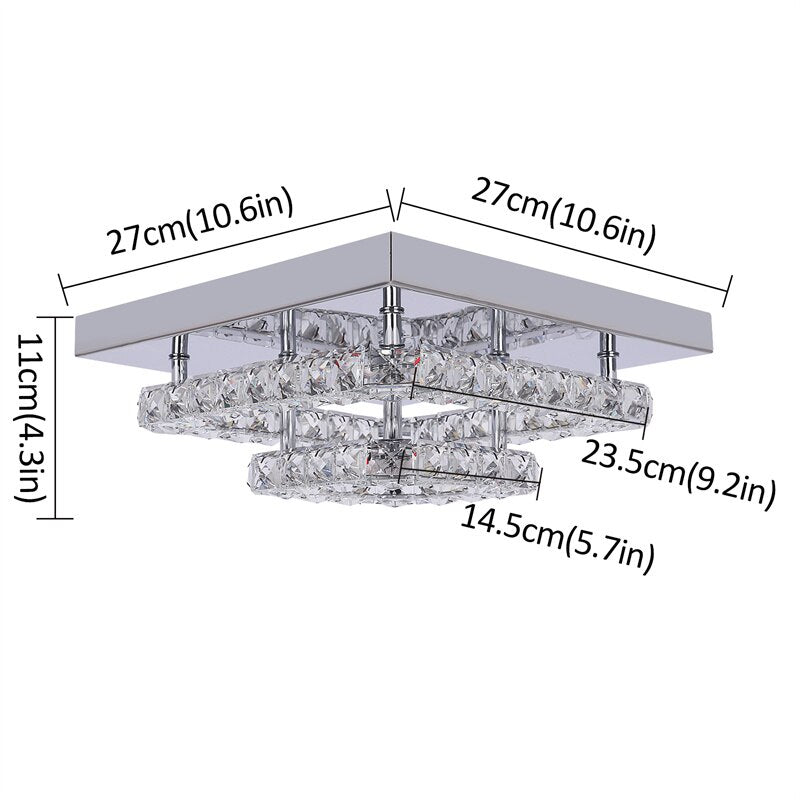 Crystal LED Ceiling Lamp K9 Living Room Stainless Steel Chandelier Luminaire For Hallway Aisle Plafon Lustres Lighting Fixtures