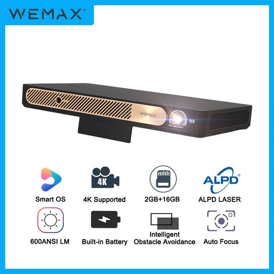 WEMAX Go Advanced Smart ALPD® Laser Projector 1080P Smart OS WiFi  Built-in Battery Ultra Portable 600 ANSI Laser Projector