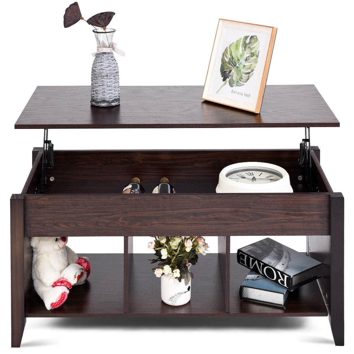 Giantex Lift Top Coffee Table with Hidden Compartment Storage Shelf Modern Wood Living Room Furniture