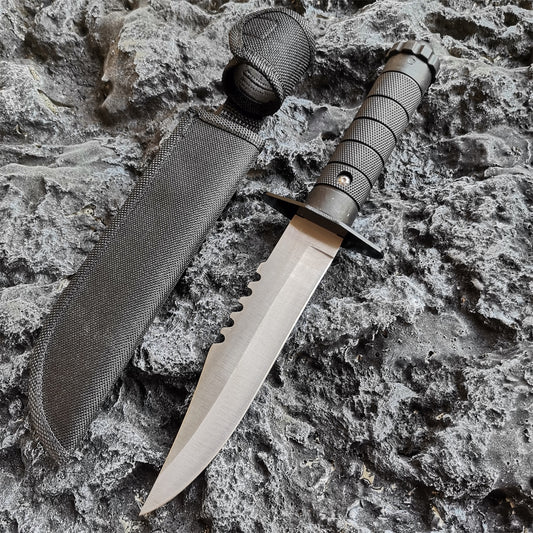 7 Steel Sanding Light Tactical Straight Knife Jungle Camping Self-defense Straight Knife ABS Handle Hunting Knife