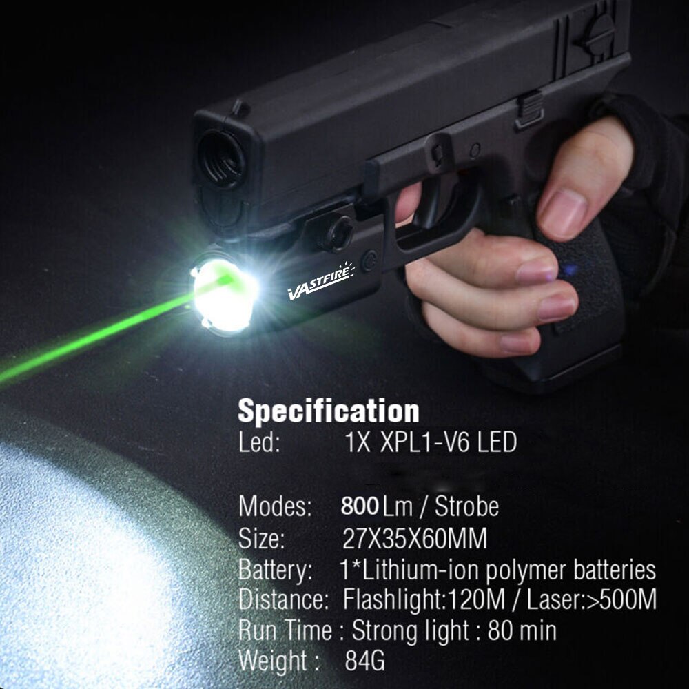 Tactical Green/Red Dot Laser Sight Picatinny Rifle Scope Barrel Mount Pistol Gun Light USB Rechargeable Lamp