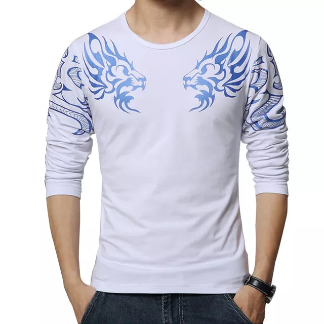 New Arrival Mens T Shirt O Neck Patchwork Long Sleeve T Shirt Mens Clothing Trend Plus Size Top Tees Shirts M-5XL