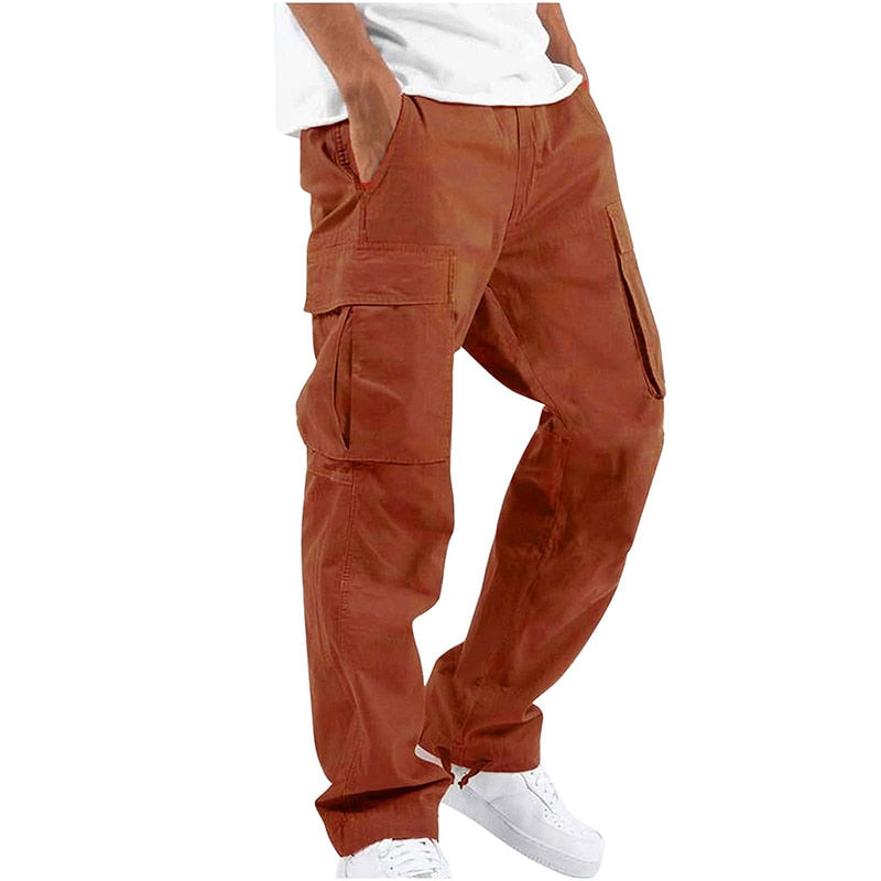 Men Cargo Pants Spring Summer Trousers Casual Pants Solid Color Trouser Male  Loose Sweatpant Streetwear Cotton