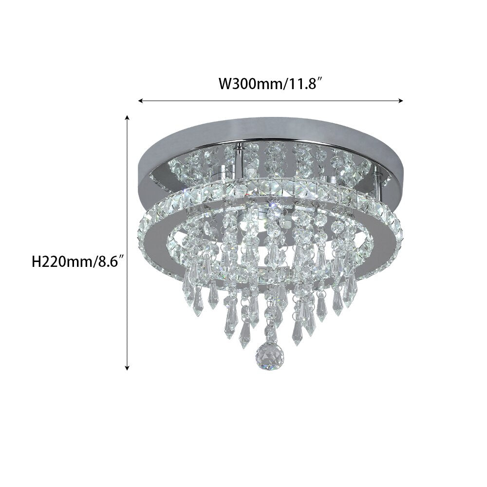 Crystal LED Ceiling Lamp K9 Living Room Stainless Steel Chandelier Luminaire For Hallway Aisle Plafon Lustres Lighting Fixtures