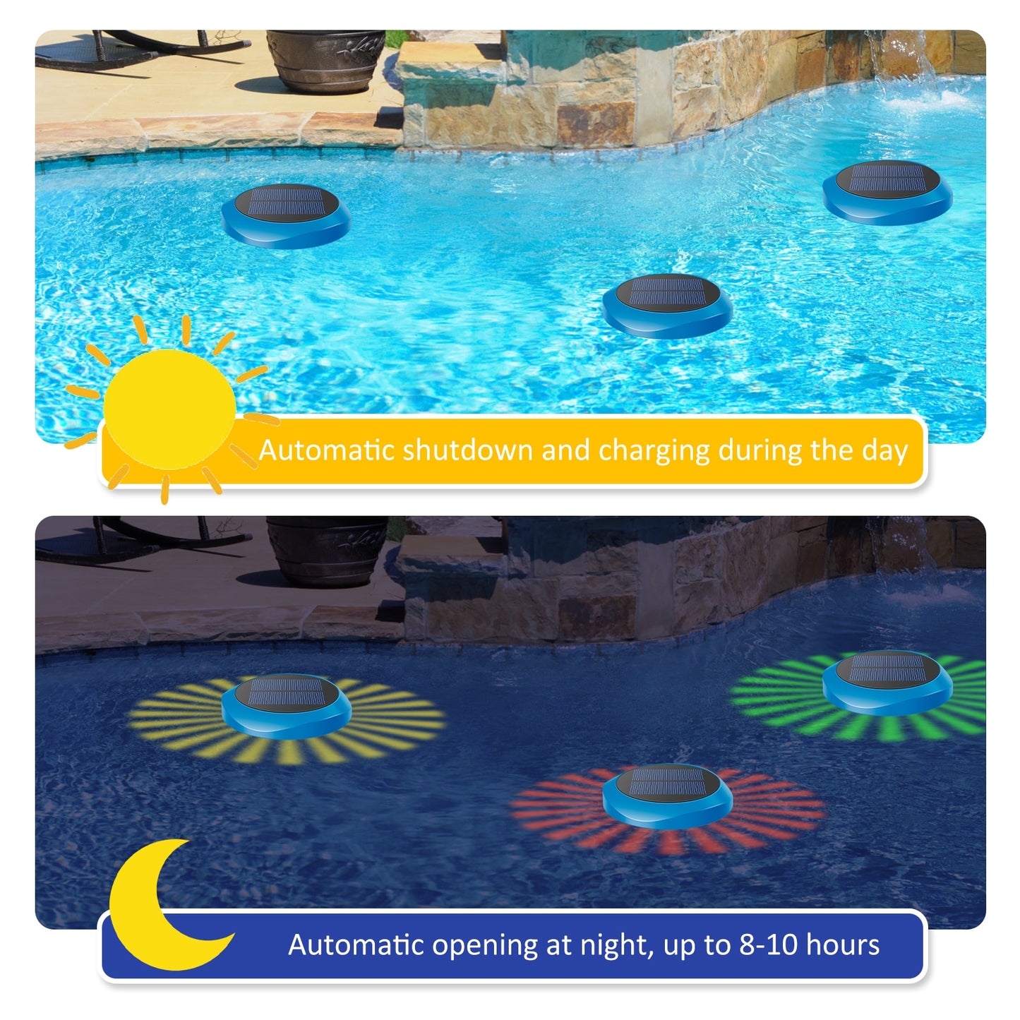 LED Floating Pool Light Underwater 16 Colors RGB Waterproof Swimming Pool Light Solar Night Lamp Submersible Lights For Garden