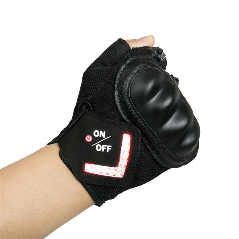 Gravity Sensing Cyling Gloves Turn Signal Half Finger Gloves Automatic Warning Light Smart Steering Half Finger Gloves