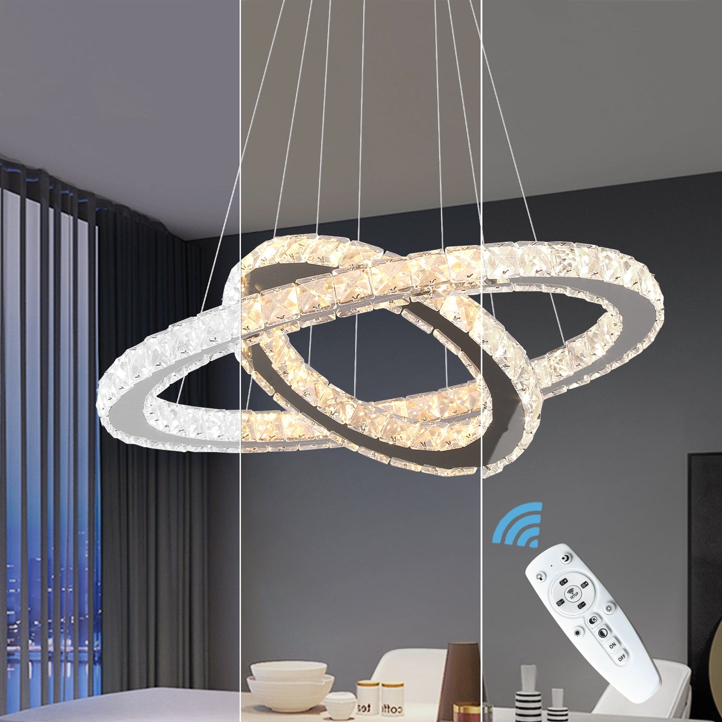 Modern K9 Crystal Led Chandelier Lights Home Lighting Chrome Lustre Chandeliers Ceiling Pendant Lamp Fixtures  For Living Room