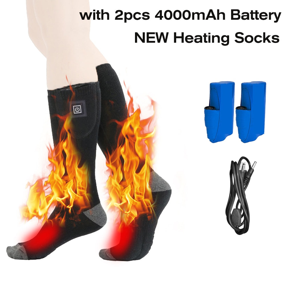 Adjustable Electric Heated Socks with Rechargeable Battery for Chronically Cold Feet Large Size USB Charging Heating Socks