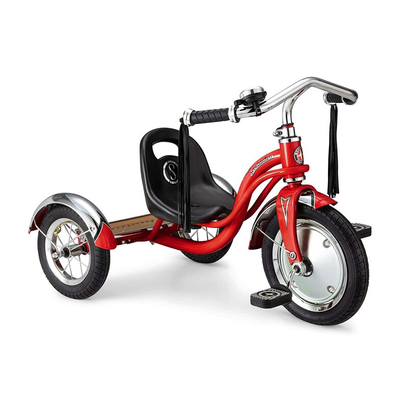 Schwinn Roadster Bike for Toddlers, Kids Tricycle, Ages 2 - 4 Years Old, Steel Trike Frame, Rear Deck Made of Genuine Wood