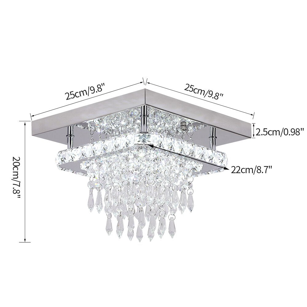 Crystal LED Ceiling Lamp K9 Living Room Stainless Steel Chandelier Luminaire For Hallway Aisle Plafon Lustres Lighting Fixtures