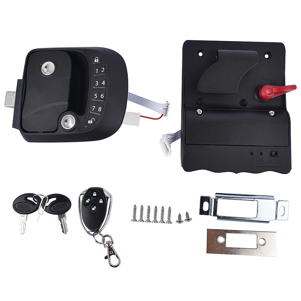 AP03 RV Camper Trailer Keyless Entry Door Lock Latch Handle Knob Deadbolt w/ Remote