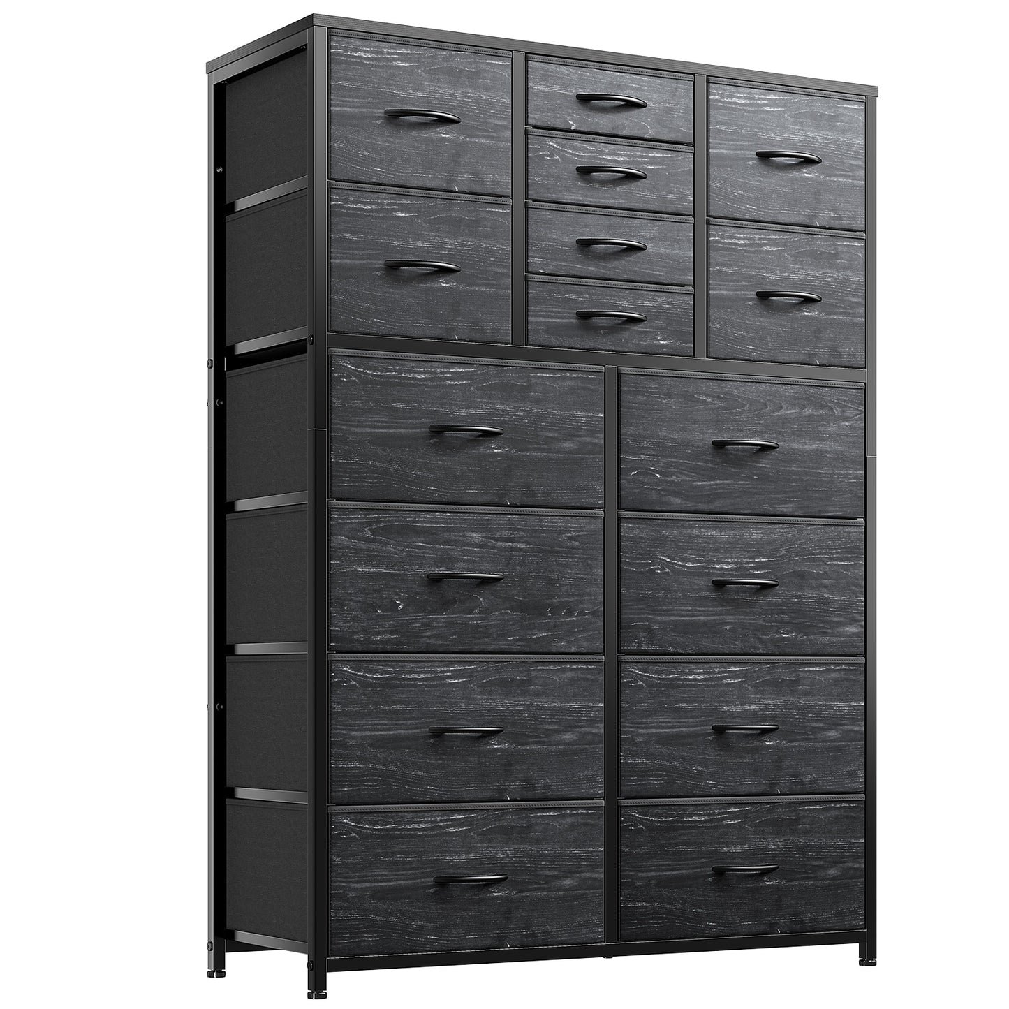 EnHomee Bedroom Dresser with 3 5 7 8 9 12 16 Fabric Drawers Chest Dresser Furniture Large Capacity Wooden Top Bedroom Closets