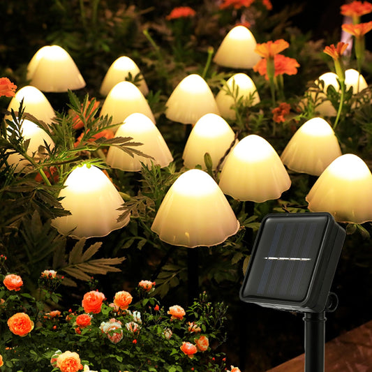 30 PCS Mushroom Solar Powered String Light Outdoor Waterproof